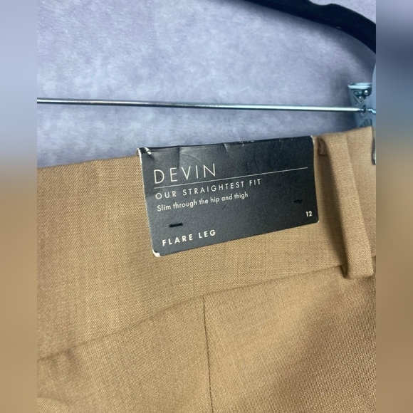 Ann Taylor Devin  camel trousers Slim Flare Women's office pants Size 12 - Picture 4 of 10